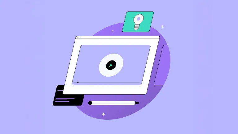illustration of screen, light bulb and pen