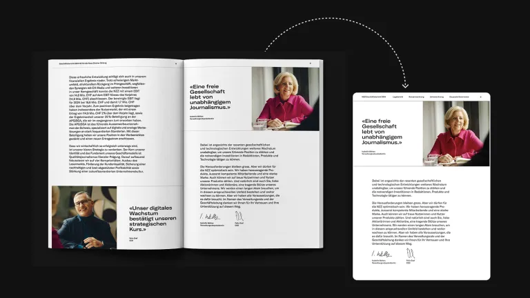 NZZ Annual Report responsive design