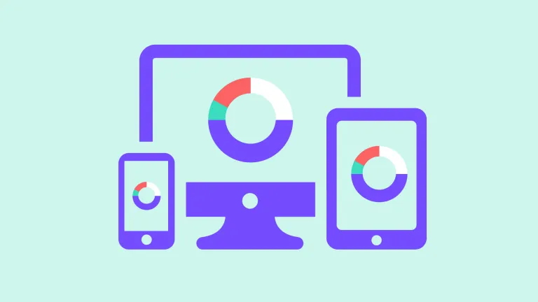 Laptop-, Tablet- und iPhone-Bildschirme mit Diagramm