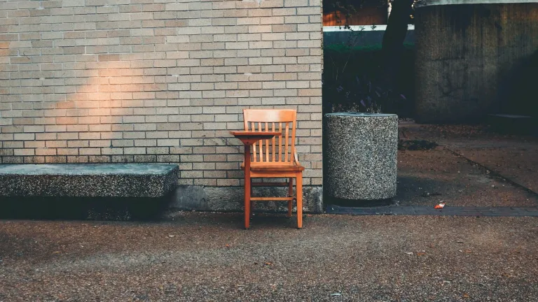 Lone chair with side table