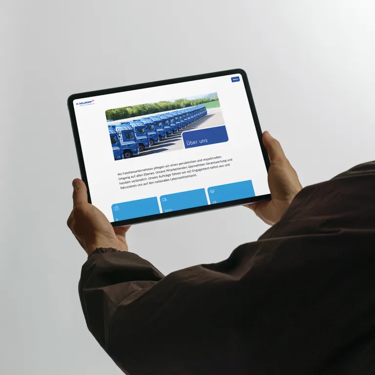 iPad mit der Website von F. Murpf