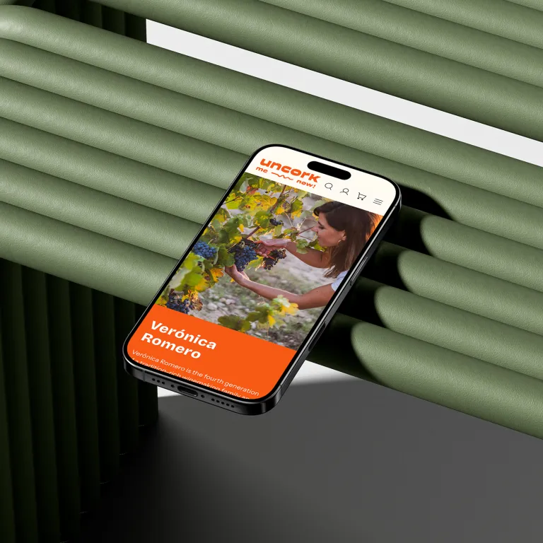 mobile phone displaying the wine makers detailpage