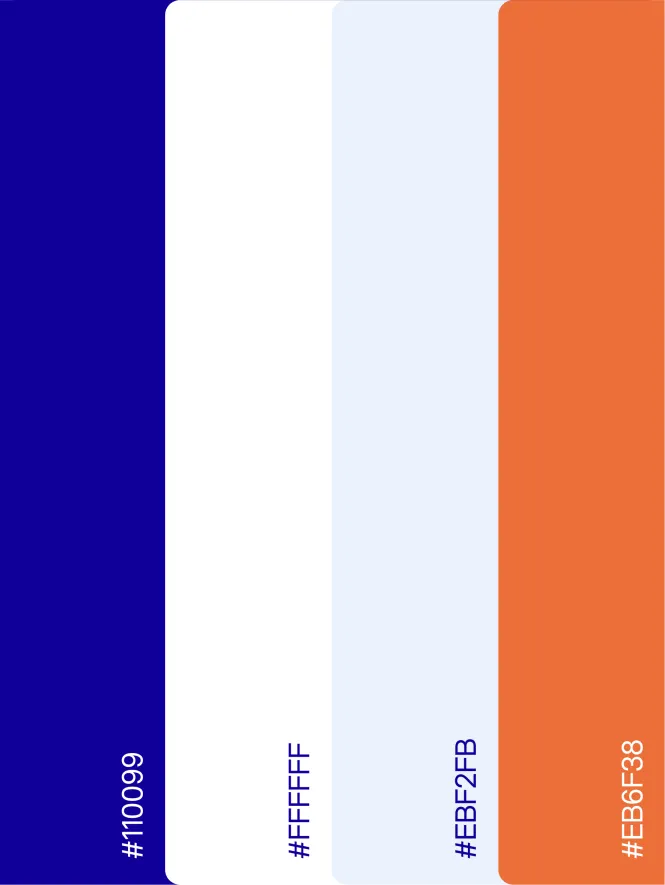 CYP color palette. blue, white, light blue, orange
