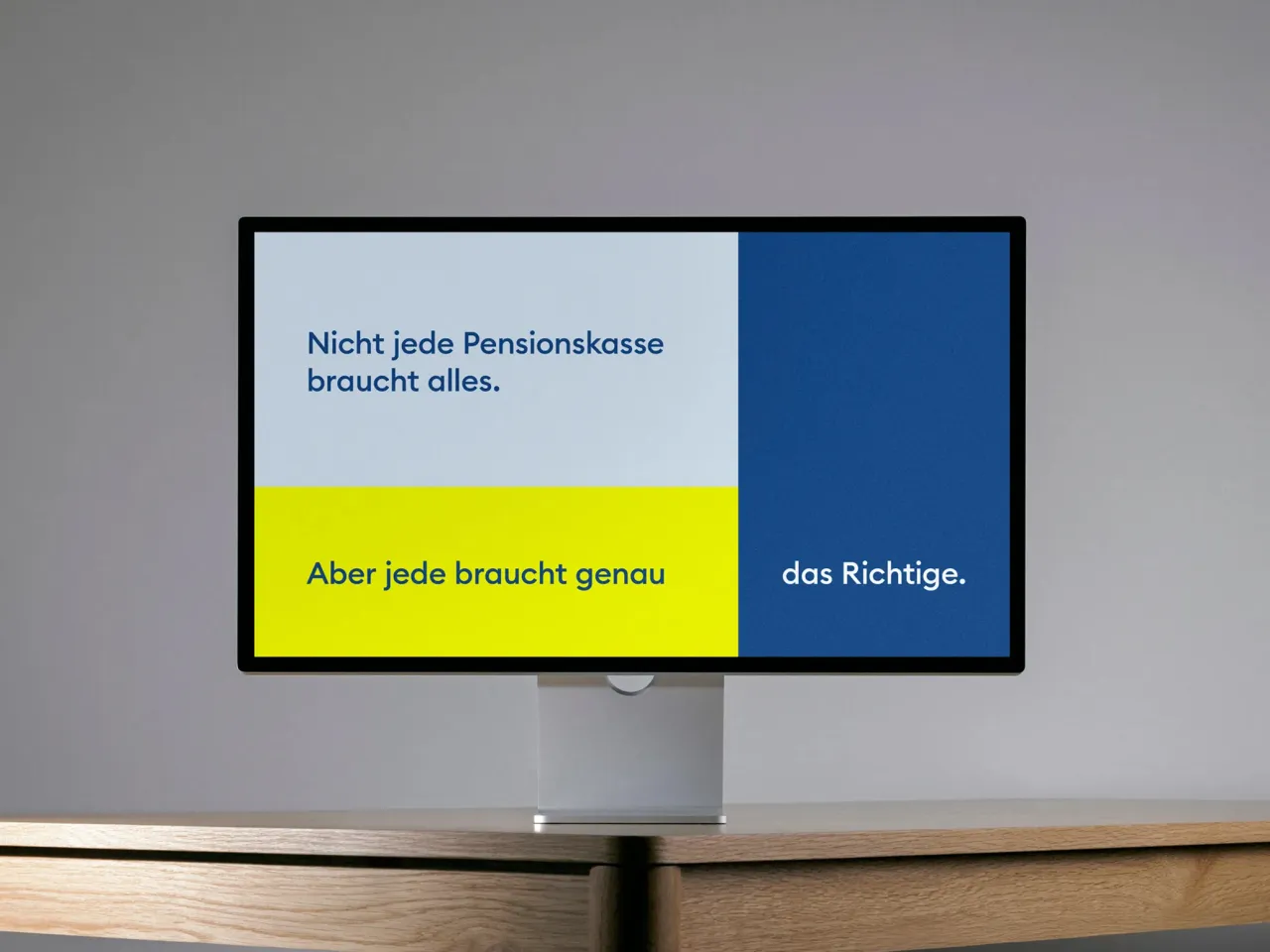 Mockup of a screen depicting PK Rück slogan