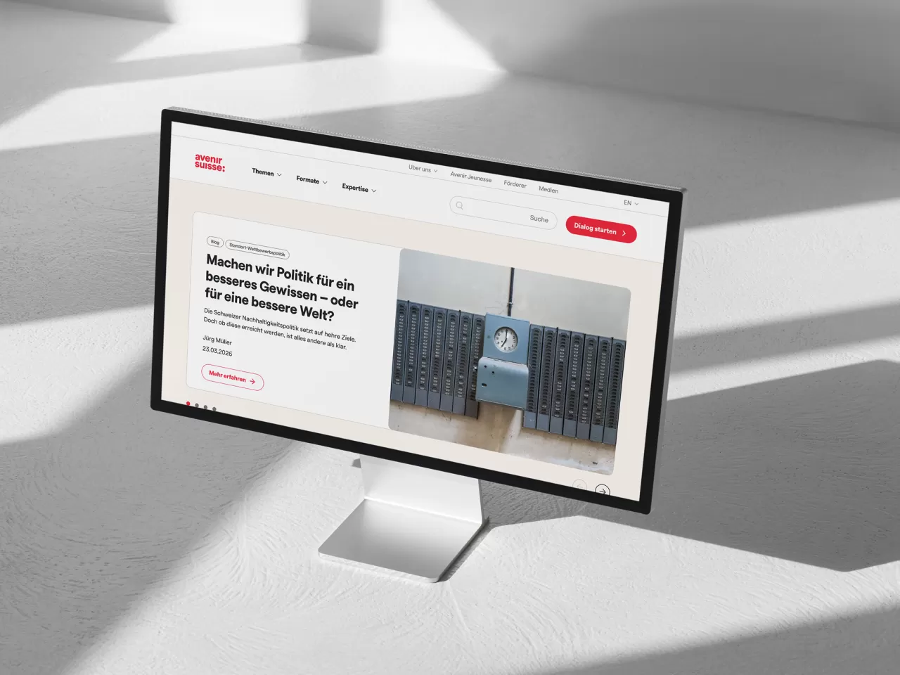 Avenir Suisse Website Screen Mockup