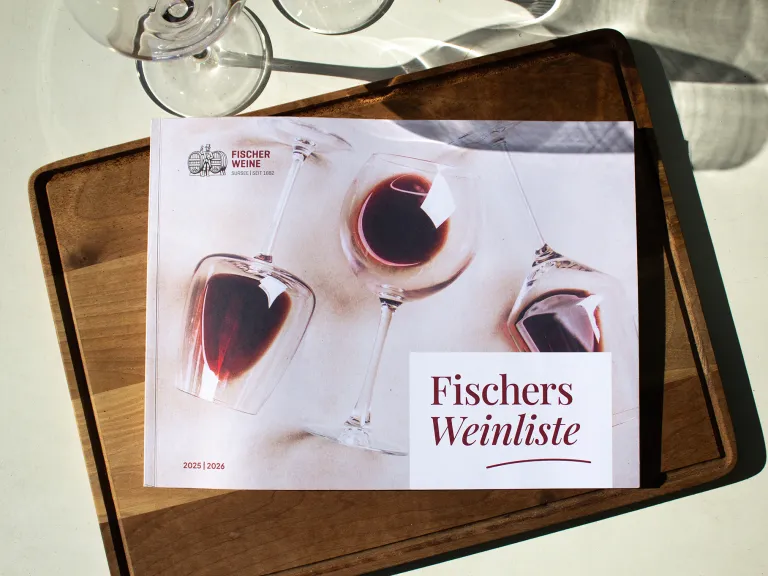 Fischer Weine – Titelblatt der Weinliste