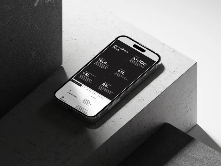 NZZ annual report on a smartphone