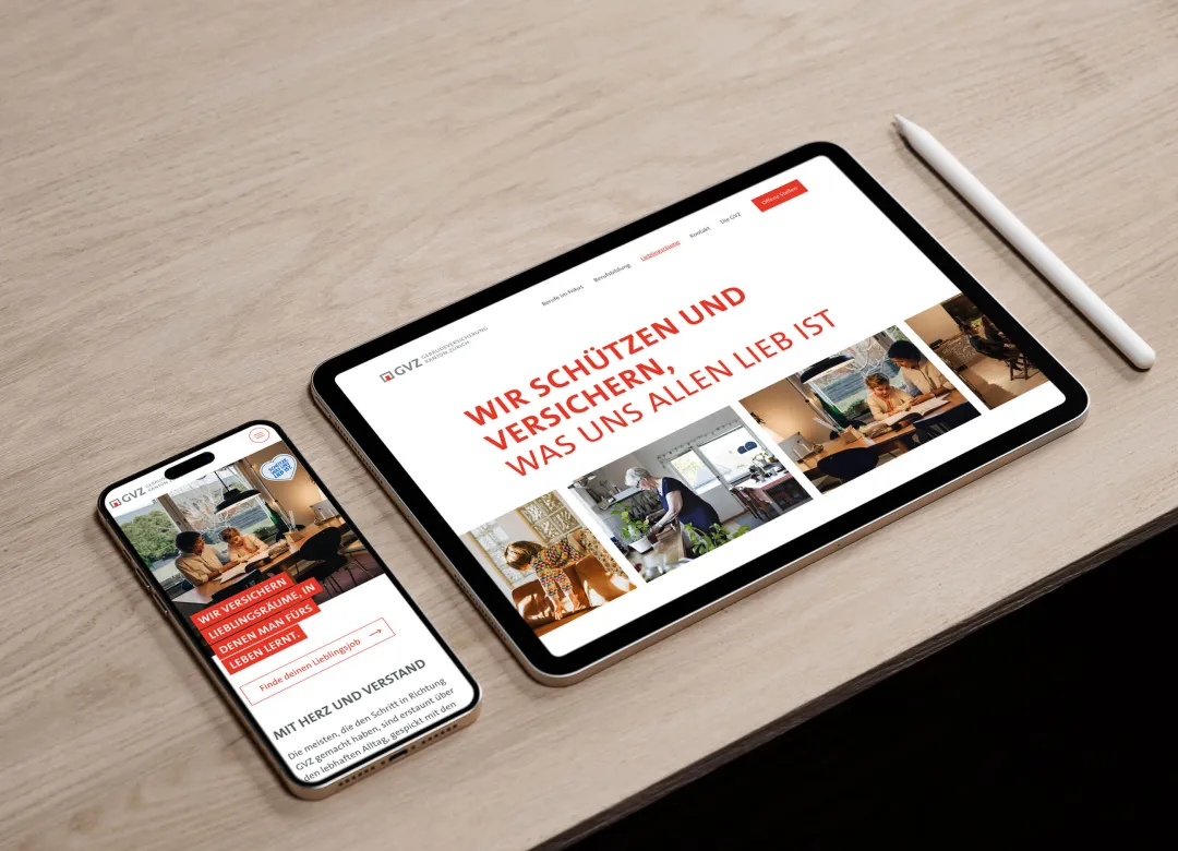 GVZ career website on a tablet